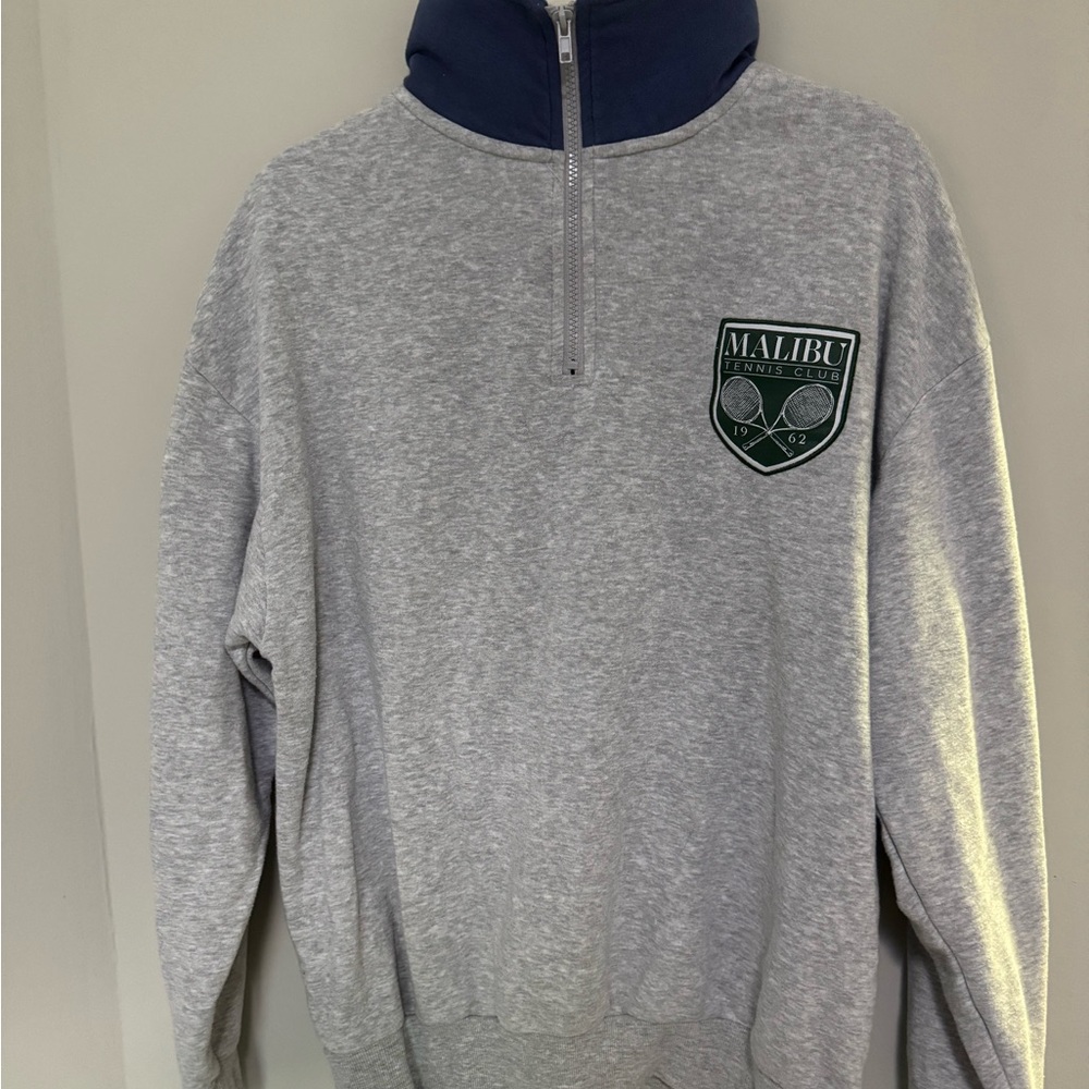 Malibu Gray Half-Zip Men's Sweater